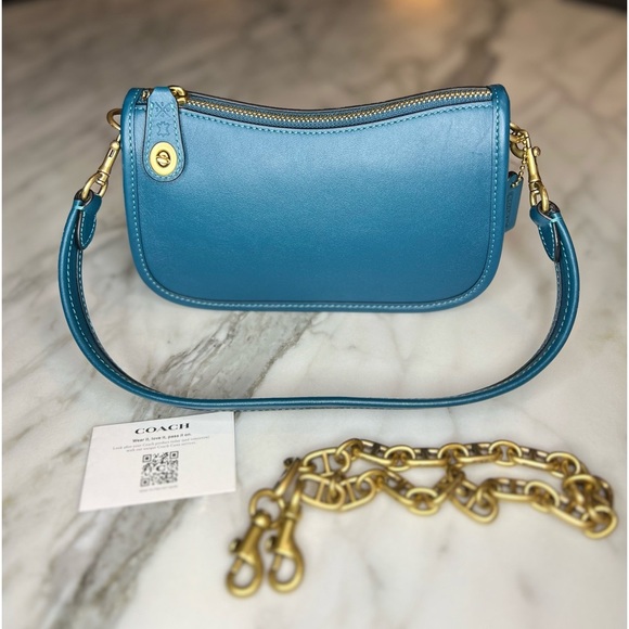 Coach Swinger C2643 plus Gold Coach Chain (2 straps) Coach Originals Blue - Picture 2 of 14